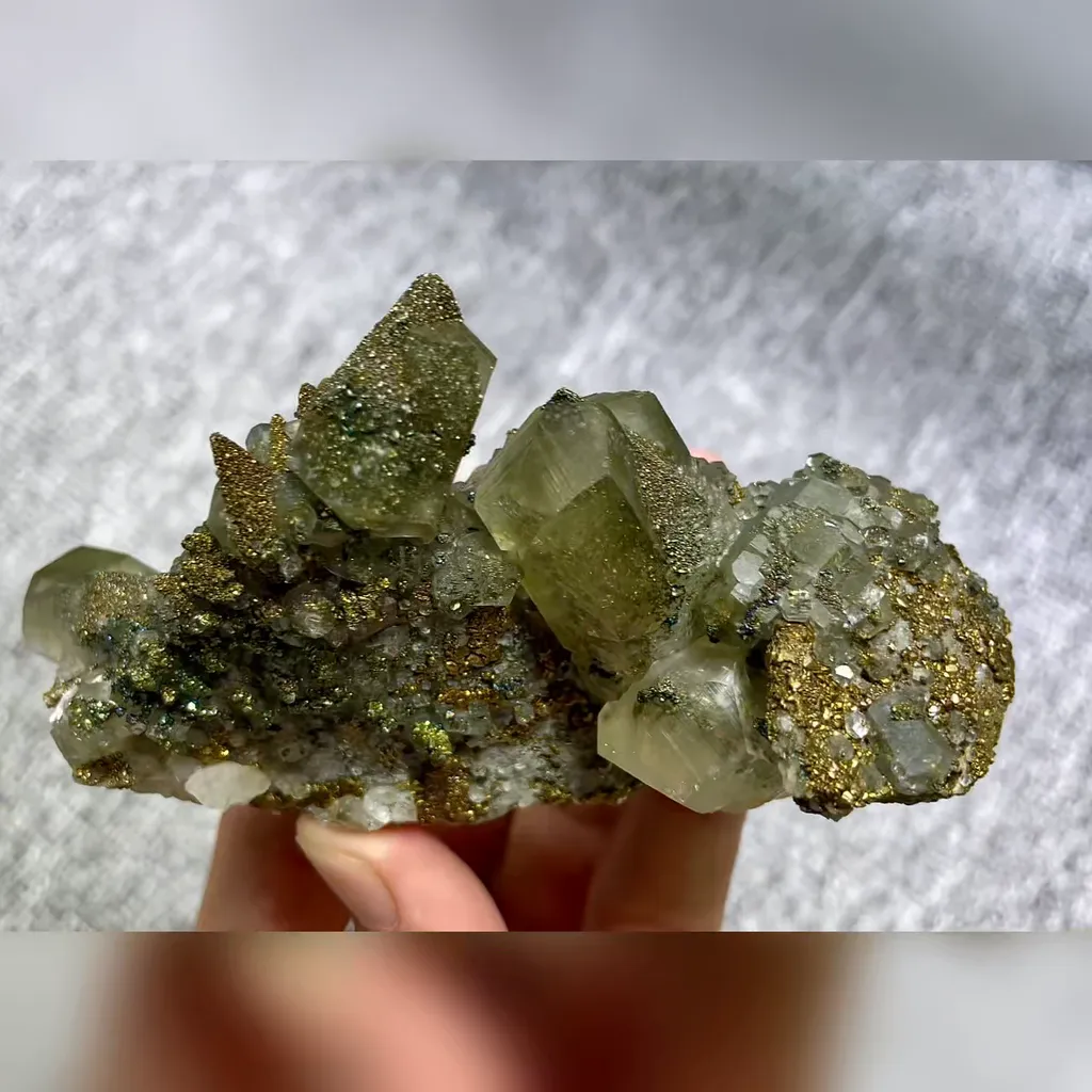 Natural Calcite and Pyrite Symbiosis comes from Fujian,China 110*60*50MM - image 4