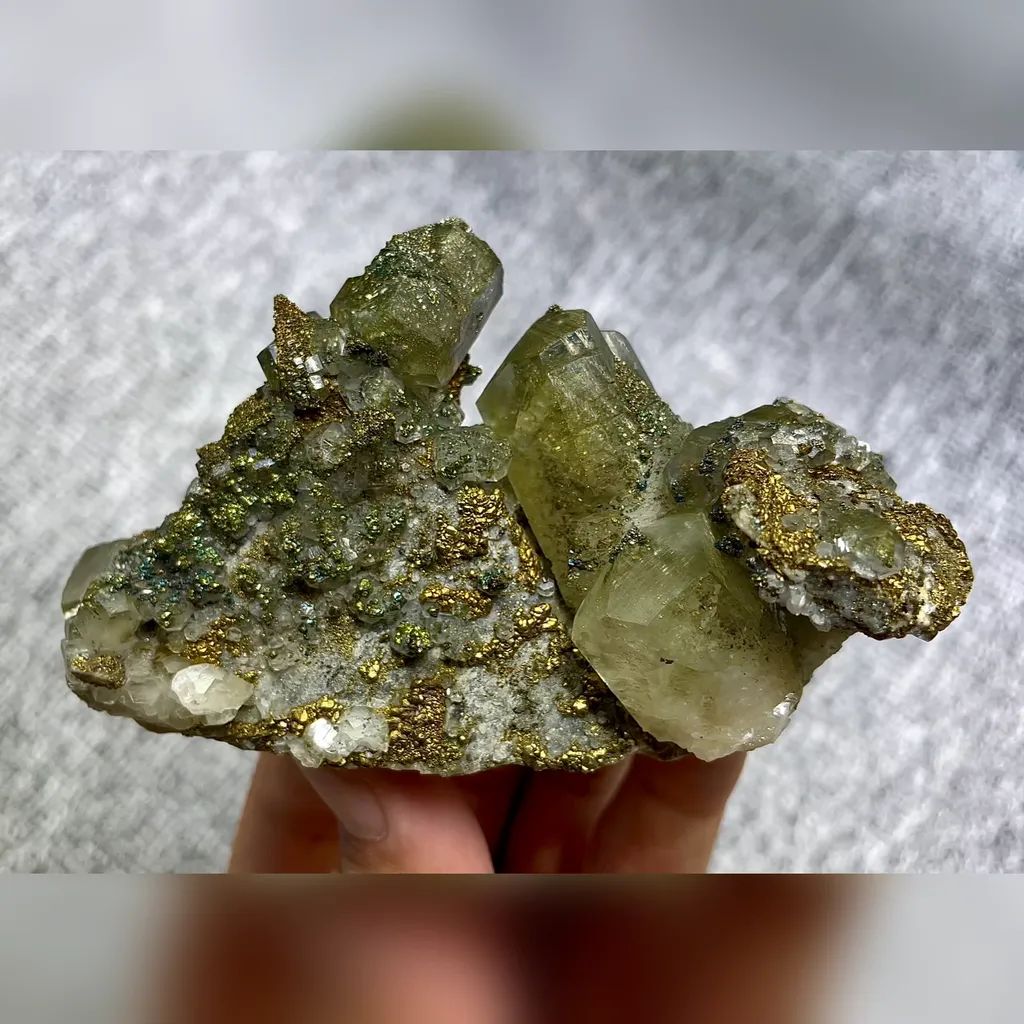 Natural Calcite and Pyrite Symbiosis comes from Fujian,China 110*60*50MM - image 2