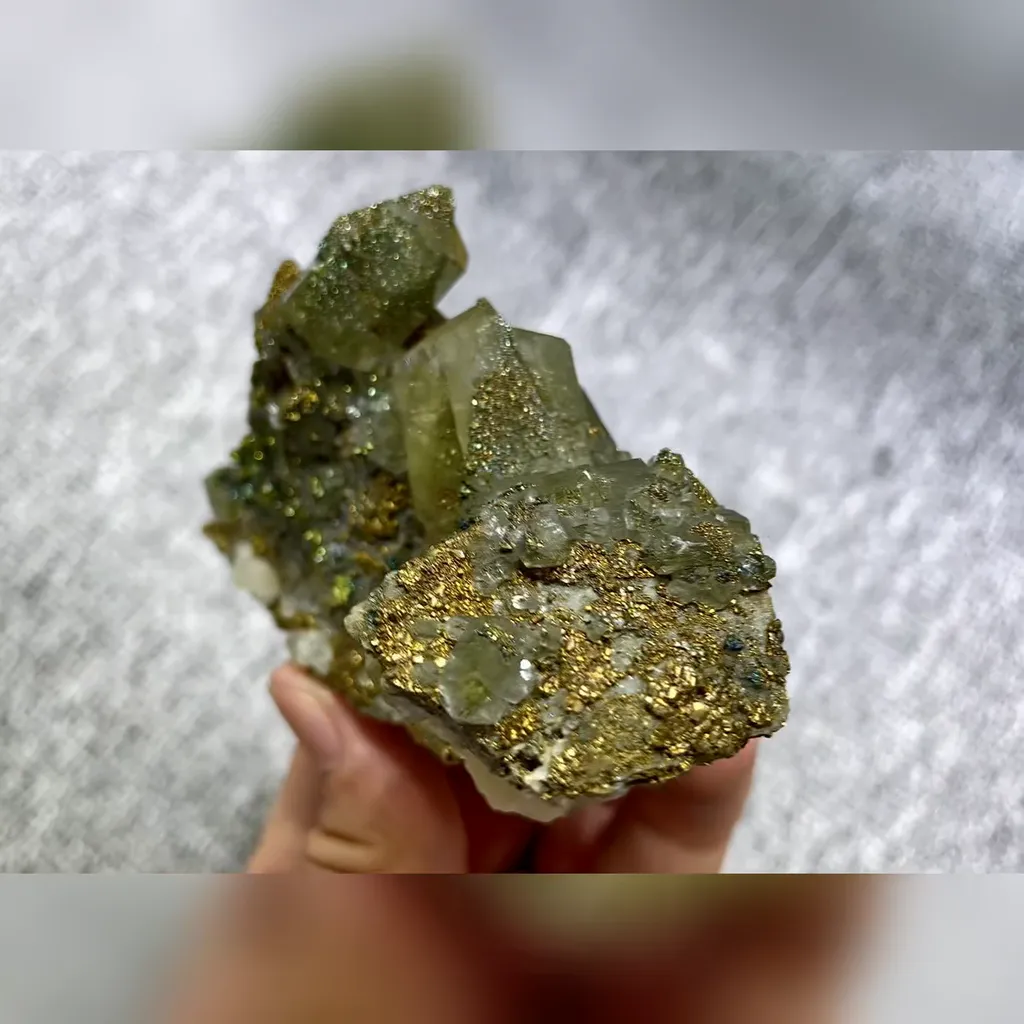 Natural Calcite and Pyrite Symbiosis comes from Fujian,China 110*60*50MM - image 3
