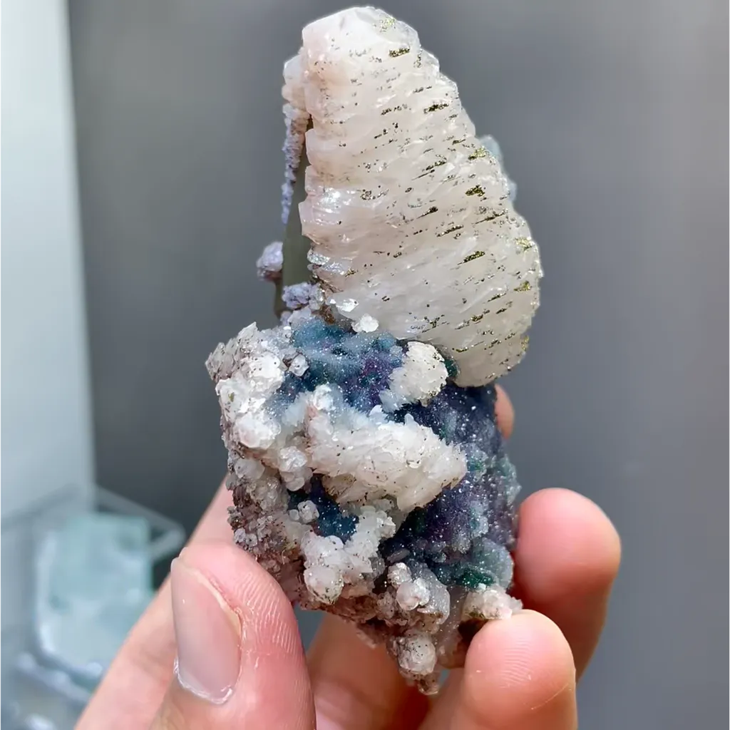 Natural Calcite and Pyrite Symbiosis comes from Fujian,China 70*30*45MM image