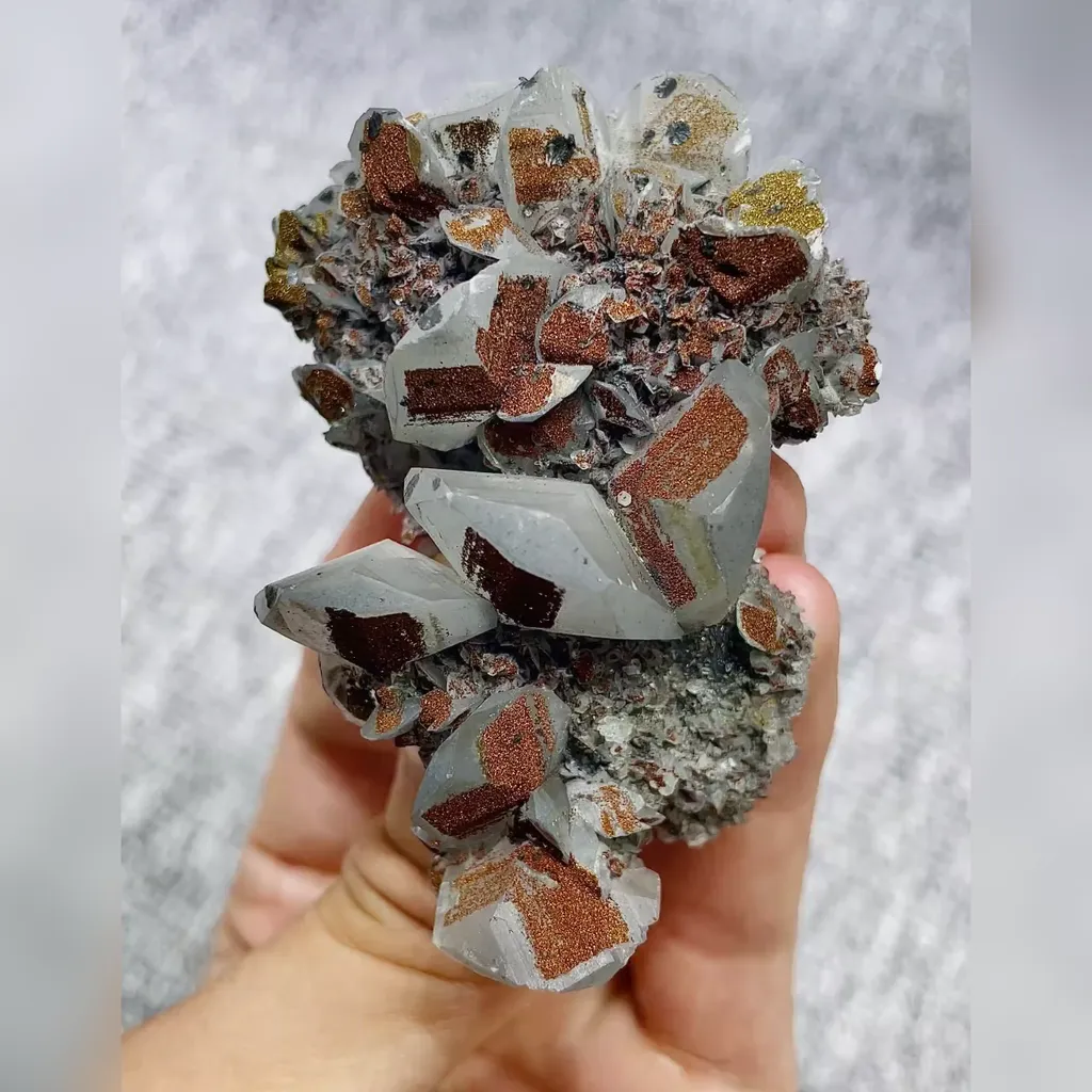 Natural Calcite and Pyrite Symbiosis comes from Fujian,China 70*50*30MM - image 5