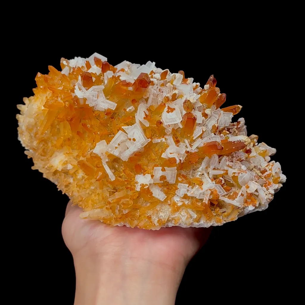 Natural Calcite and Red Crystal Cluster Mineral Specimen,High Quality Specimen,MEIGU,SICHUAN,CHINA(180*110*90mm) - image 6