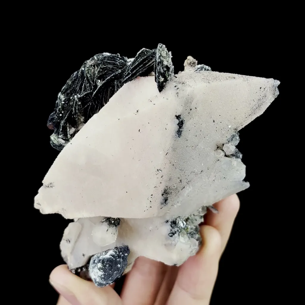 Natural Calcite and Specularite Mineral Specimen,High Quality Specimen,ANHUI,CHINA(99*74*46mm) image