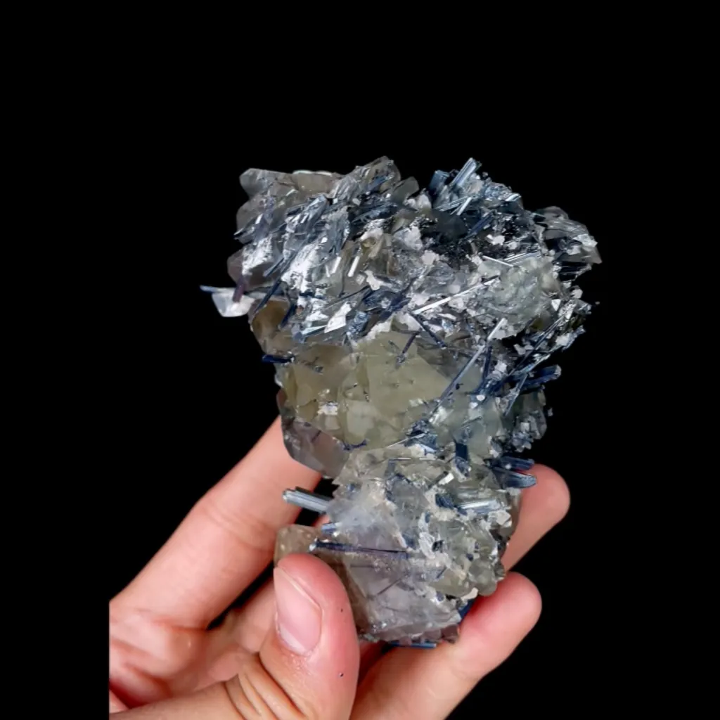 Natural Calcite and Stibnite, Mineral Specimen:Fujian,China (85*95*55MM) - image 4