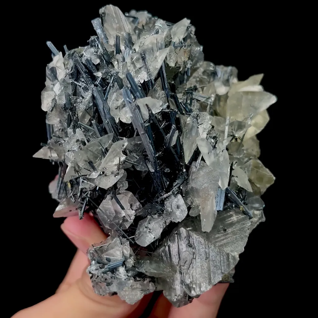 Natural Calcite and Stibnite Mineral Specimen,High Quality Specimen,LENGSHUIJIANG,HUNAN,CHINA(100*74*70mm) - image 4