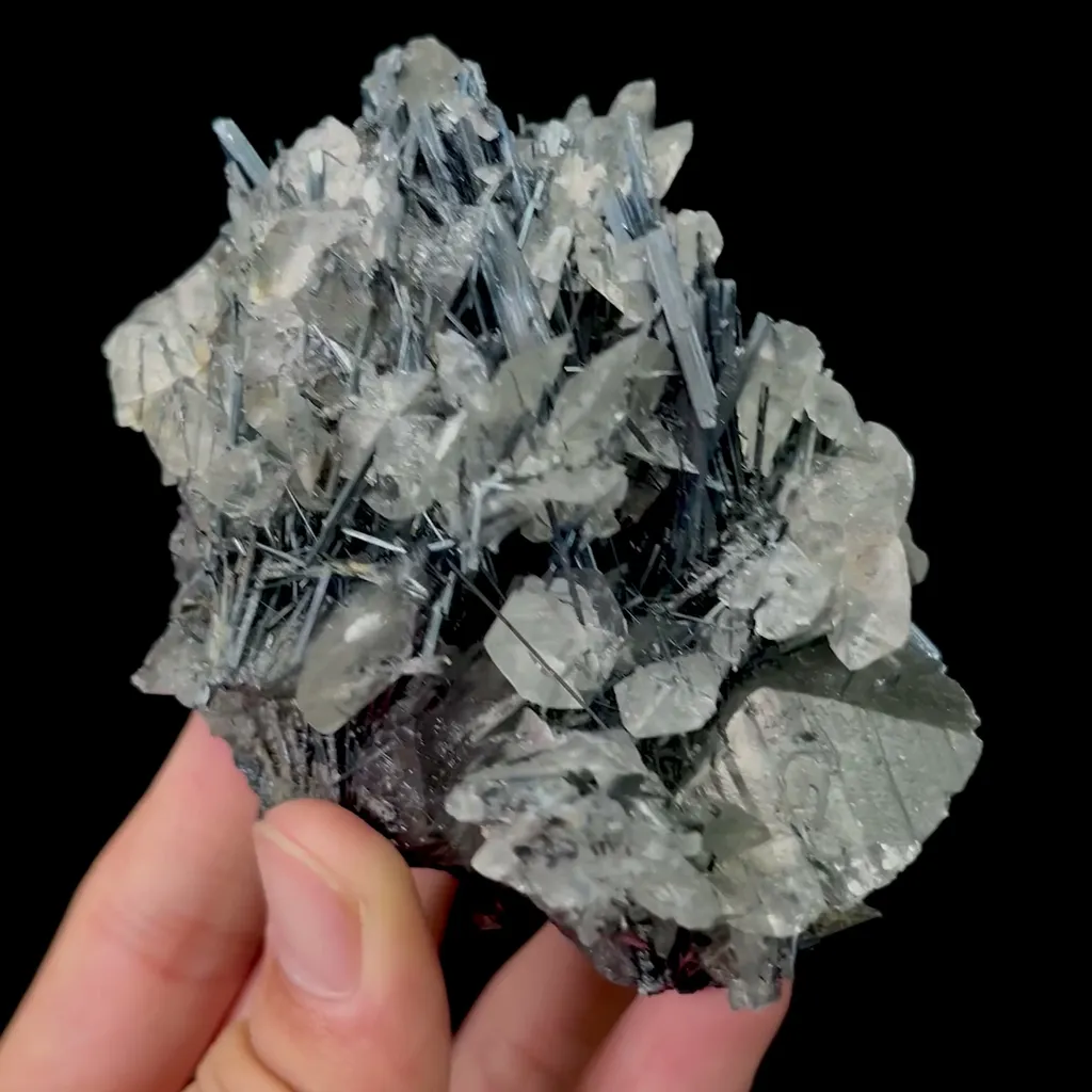 Natural Calcite and Stibnite Mineral Specimen,High Quality Specimen,LENGSHUIJIANG,HUNAN,CHINA(100*74*70mm) - image 2