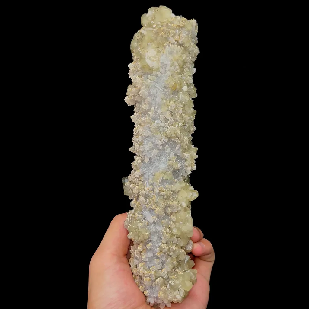 Natural Calcite Crystal and Limonite Mineral Specimen,High Quality Specimen,ANHUI,CHINA(50*50*240mm) image