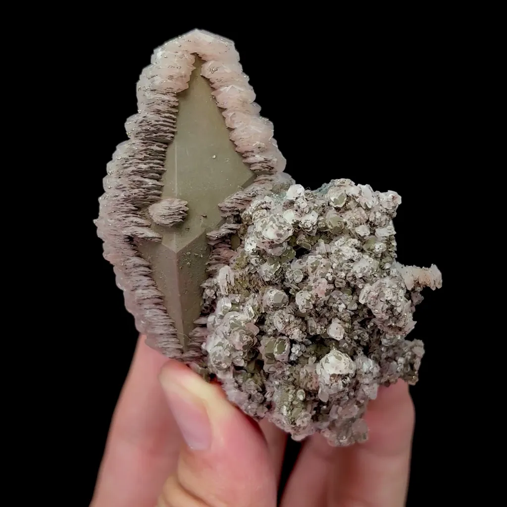 Natural Calcite Crystal and Pyrite Mineral Specimen,High Quality Specimen,DAYE,HUBEI,CHINA(69*31*60mm) image