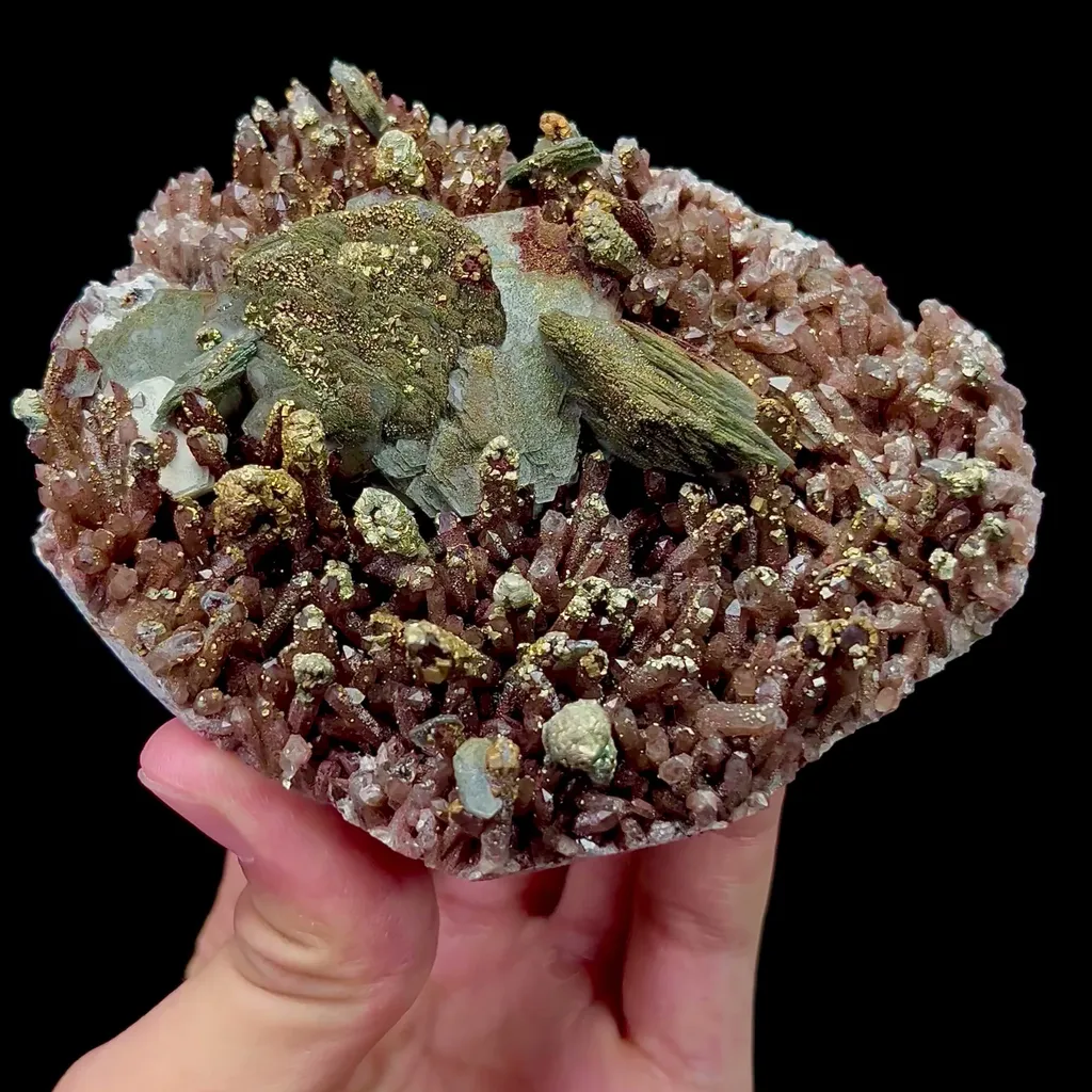 Natural Calcite Crystal and Pyrite Mineral Specimen,High Quality Specimen,DAYE,HUBEI,CHINA(98*75*36mm) image
