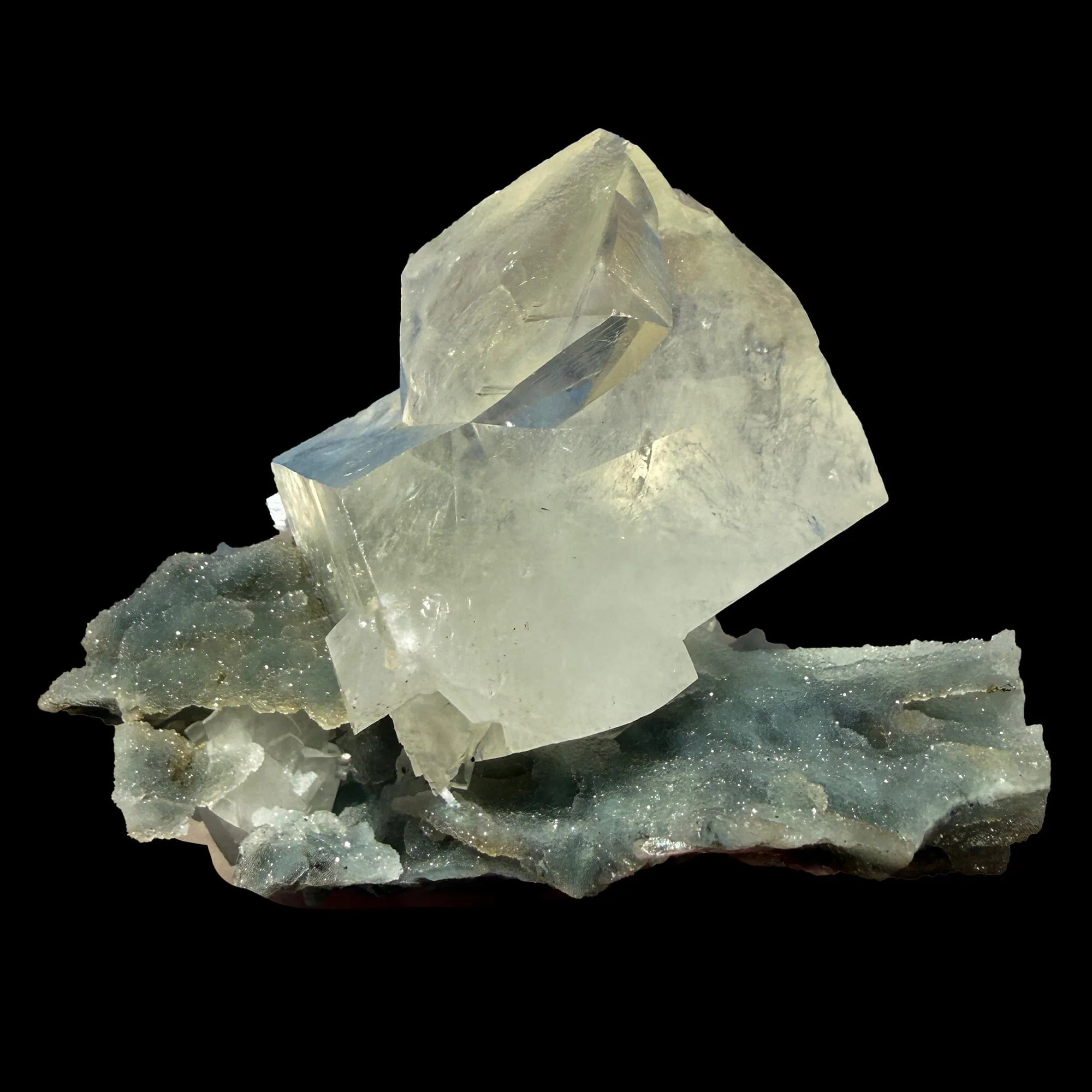 Natural Calcite Crystal on Chalcedony –  Raw Mineral Cluster - image 4