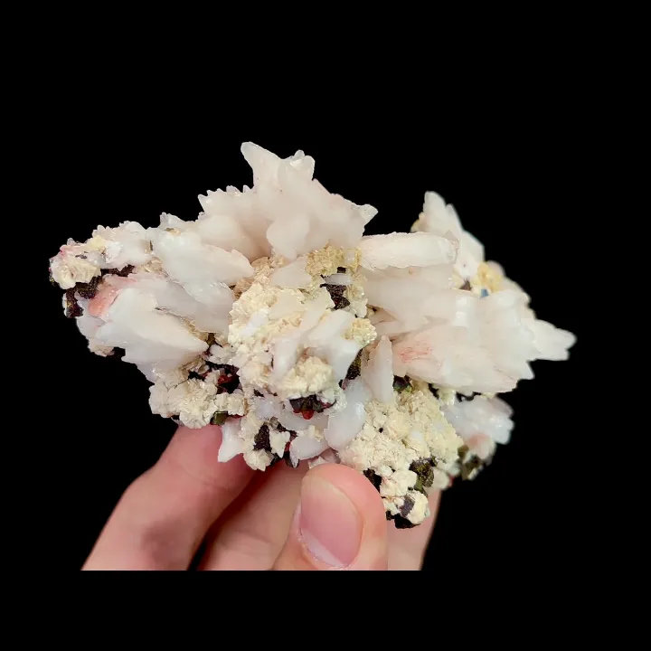 Natural Calcite, Pyrite, Dolomite, and Red Quartz, Mineral Specimen:Daye,Hubei (110*60*35MM) image