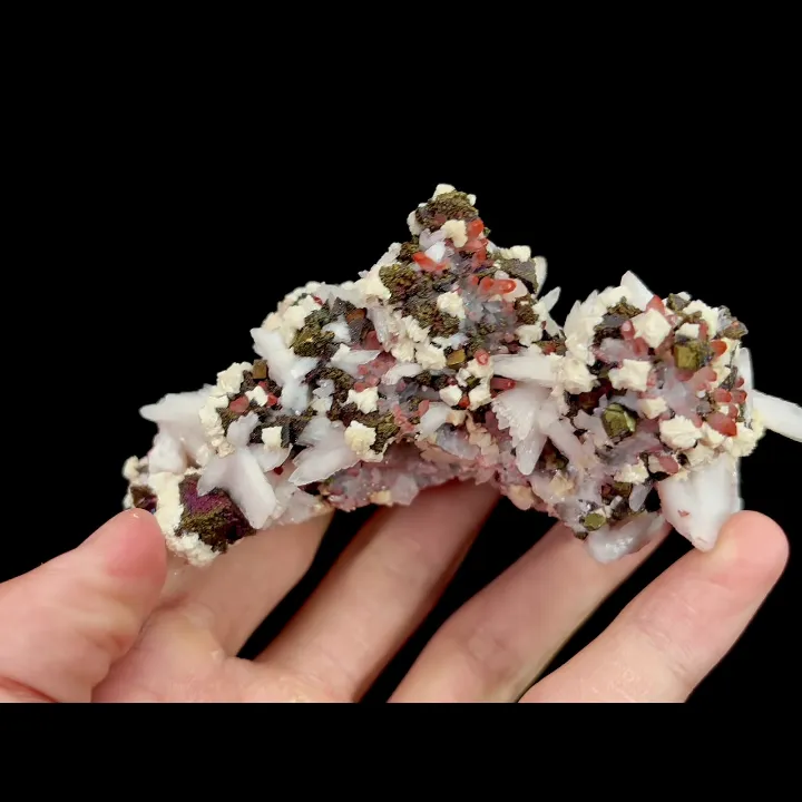 Natural Calcite, Pyrite, Dolomite, and Red Quartz, Mineral Specimen:Daye,Hubei (110*60*35MM) - image 5