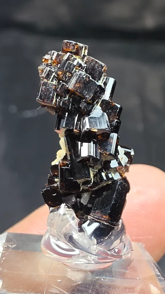 Natural Cassiterite Crystal Cluster with Albite from Zagi  | Lustrous Tin Ore Mineral Specimen image