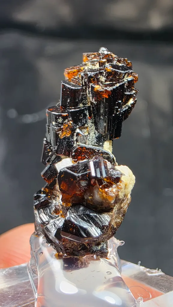 Natural Cassiterite Crystal Cluster with Albite from Zagi | Lustrous Tin Ore Mineral Specimen - image 4