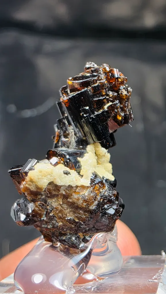 Natural Cassiterite Crystal Cluster with Albite from Zagi | Lustrous Tin Ore Mineral Specimen - image 6