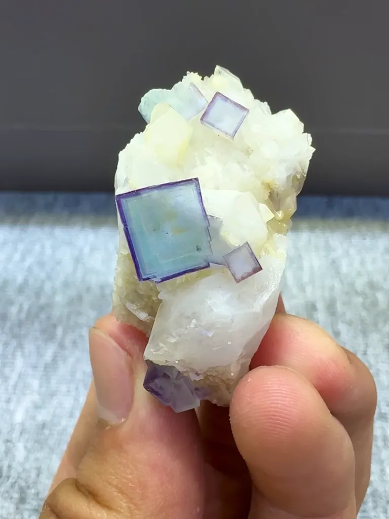 Natural Celadon Fluorite and Quartz Coexist comes from Yaogangxian,Hunan 40*20*20MM - image 5
