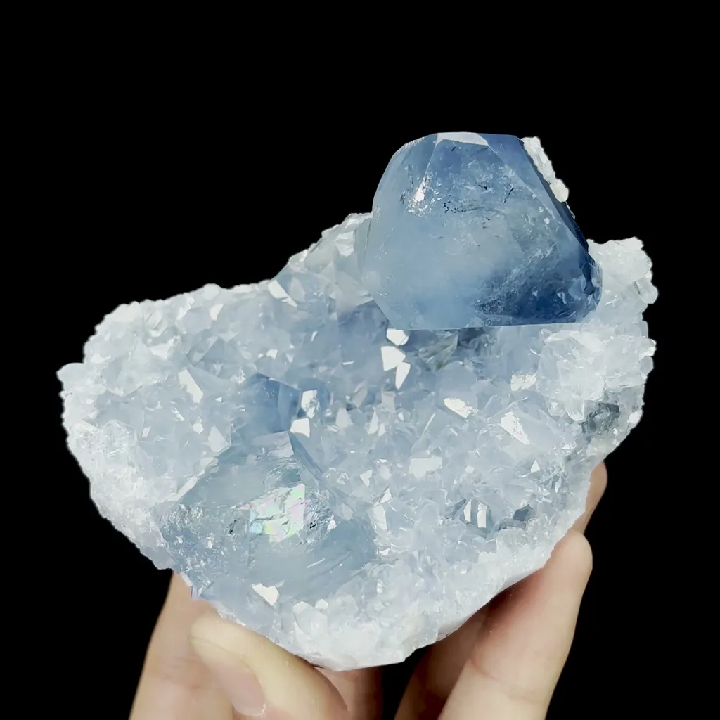 Natural Celestite Mineral Specimen,High Quality Specimen,MADAGASCAR(88*74*63mm) image