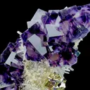Natural Chalcopyrite Crystal and Purple Phantom Fluorite,Ladder Pattern Mineral Specimen:YINDU (85*100*45mm) - image 4