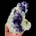Natural Chalcopyrite Crystal and Purple Phantom Fluorite,Ladder Pattern Mineral Specimen:YINDU (85*100*45mm) - image 2