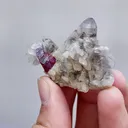 Natural Cinnabar & Quartz Cluster,Mineral Specimen:Yueyang,Hunan (55*35*25MM) - image 2