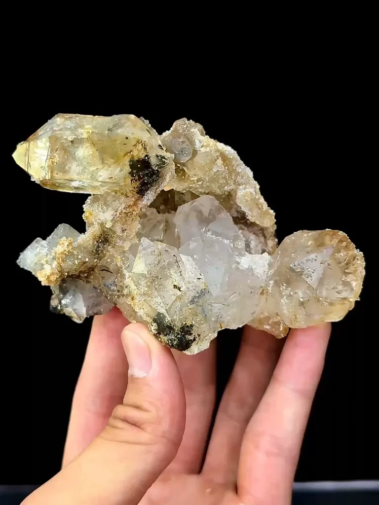 Natural Citrine Cluster comes from Jinlong,Guangdong 110*70*55MM image