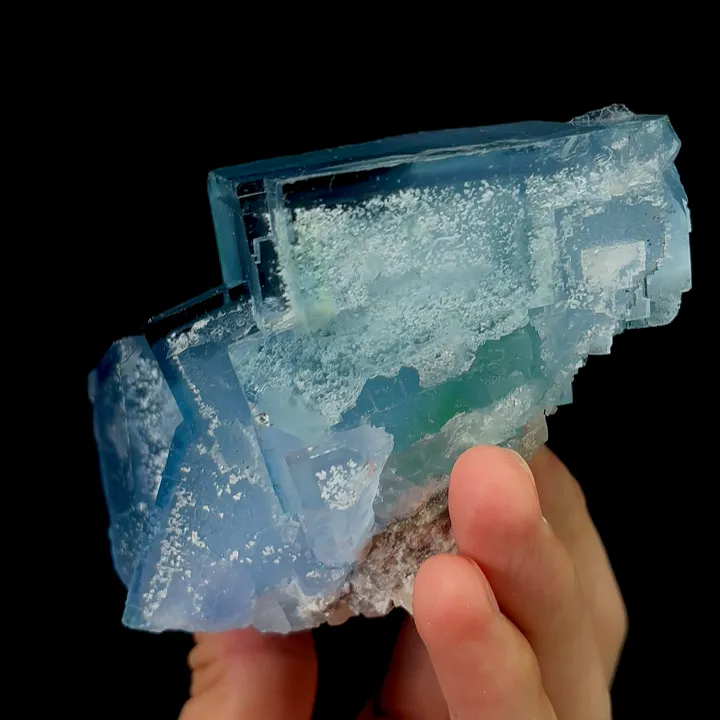 Natural Clean Blue Fluorite,Big Granulate Mineral Specimen:ZHEJIANG (105*60*90MM) - image 2