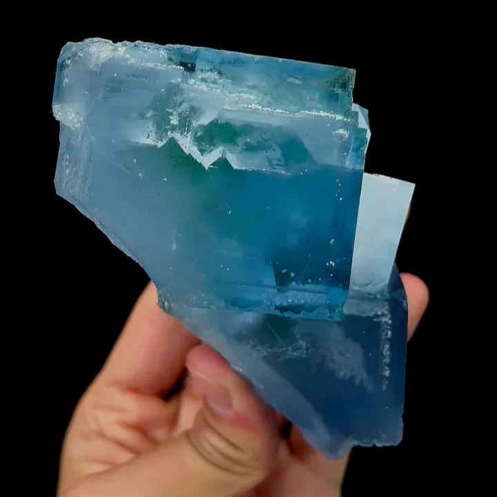 Natural Clean Blue Fluorite,Big Granulate Mineral Specimen:ZHEJIANG (105*60*90MM) - image 3