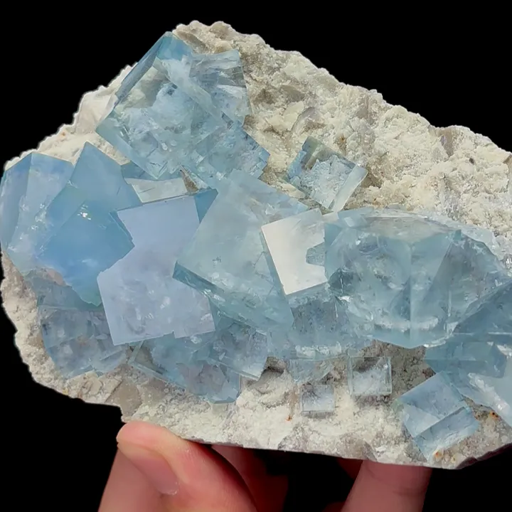 Natural Clean Blue Fluorite,Cube Mineral Specimen:ZHEJIANG China (130*45*85mm) - image 2