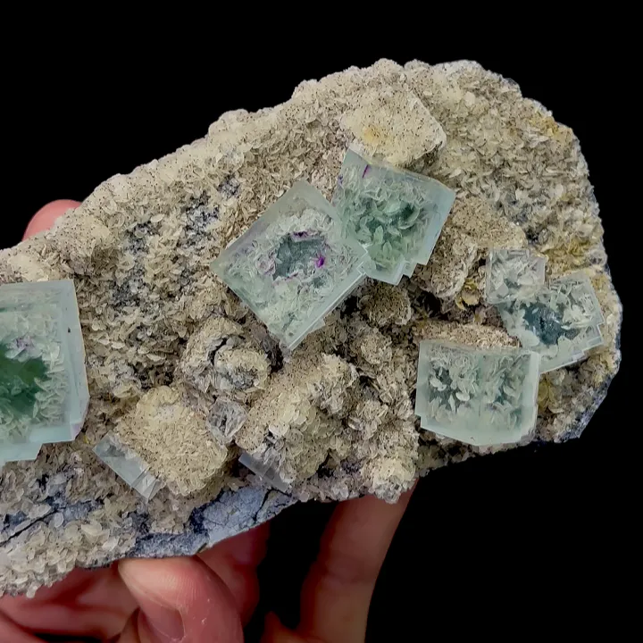 Natural Clean Green Fluorite and Dolomite,Cube Mineral Specimen,High Quality Specimen:ZHEJIANG,China (135*70*40mm) - image 4
