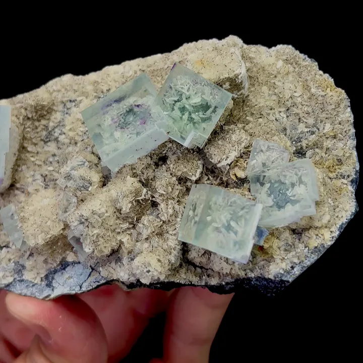Natural Clean Green Fluorite and Dolomite,Cube Mineral Specimen,High Quality Specimen:ZHEJIANG,China (135*70*40mm) - image 3