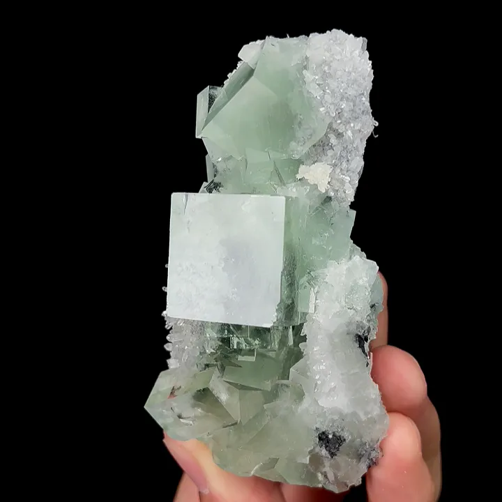 Natural Clear Green Fluorite,Ladder Pattern Mineral Specimen:XIANGHUALING (85*45*35mm) - image 2