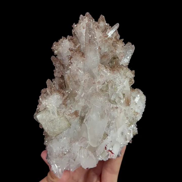 Natural Clear Quartz and Goethite, Mineral Specimen:Daye,Hubei (100*150*80MM) image