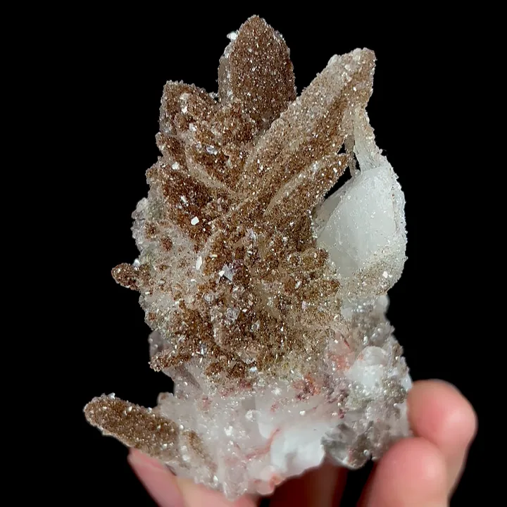 Natural Clear Quartz and Goethite, Mineral Specimen:Daye,Hubei (60*40*75MM) image