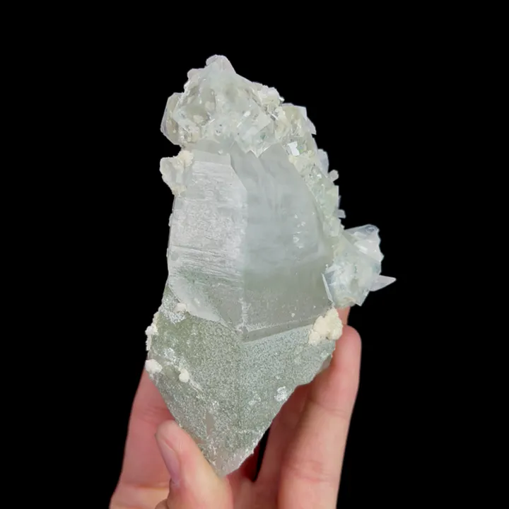 Natural Clear Quartz and Green Cube Fluorite, Mineral Specimen:Yaogangxian,Hunan (65*110*40MM) - image 3