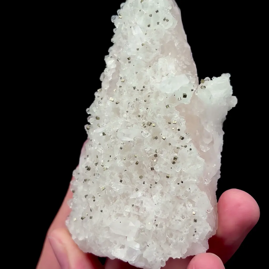 Natural Clear Quartz and Pyrite and Calcite Symbiosis comes from Hunan,China 60*95*40MM - image 2