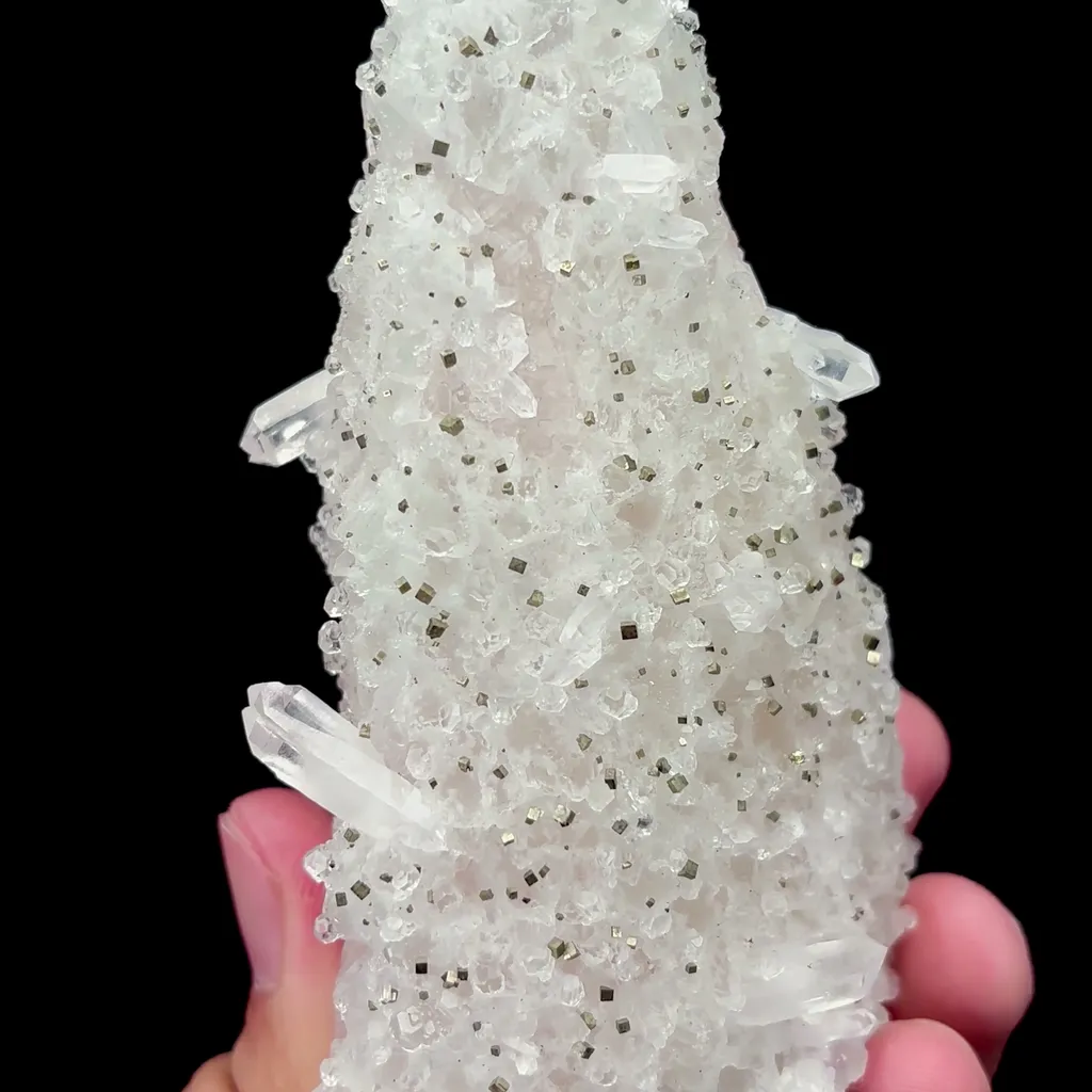 Natural Clear Quartz and Pyrite and Calcite Symbiosis comes from Hunan,China 60*95*40MM - image 4