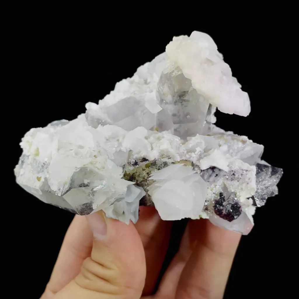Natural Clear Quartz and Scheelite and Calcite Symbiosis comes from Yaogangxian,Hunan 90*45*65MM - image 2