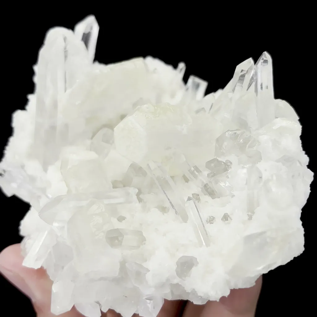 Natural Clear Quartz Cluster and Barite Mineral Specimen,High Quality Specimen,JINKOUHE,SICHUAN,CHINA(105*85*50mm) image