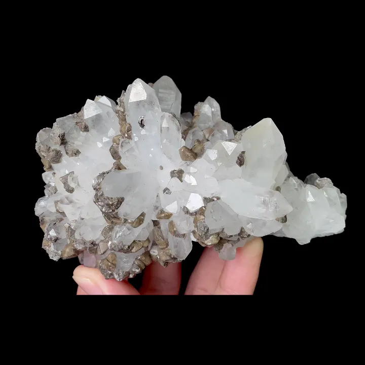 Natural Clear Quartz Cluster and Calcite, Mineral Specimen: Inner Mongolia,China (115*70*40MM) - image 4