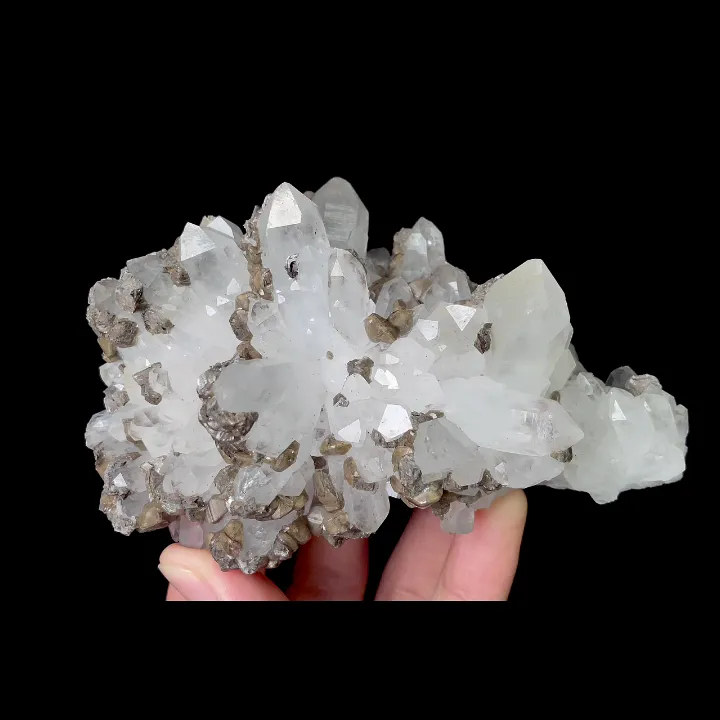 Natural Clear Quartz Cluster and Calcite, Mineral Specimen: Inner Mongolia,China (115*70*40MM) - image 5