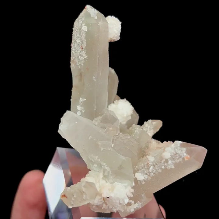 Natural Clear Quartz Cluster and Calcite, Mineral Specimen:Inner Mongolia,China (50*40*55MM) image