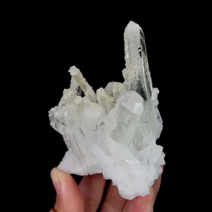 Natural Clear Quartz Cluster and Calcite, Mineral Specimen:Sichuan,China (55*70*55MM) image