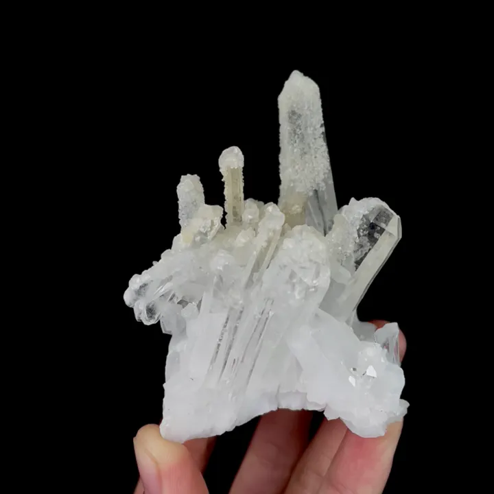 Natural Clear Quartz Cluster and Calcite, Mineral Specimen:Sichuan,China (55*70*55MM) - image 3