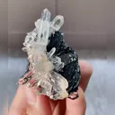 Natural Clear Quartz Cluster and Specularite Symbiosis comes from Jinlong,Guangdong 55*35*35MM - image 2