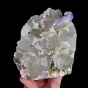 Natural Clear Quartz Cluster with Calcite and Purple Fluorite, Mineral Specimen: Yaogangxian,Hunan (90*130*60MM) - image 6