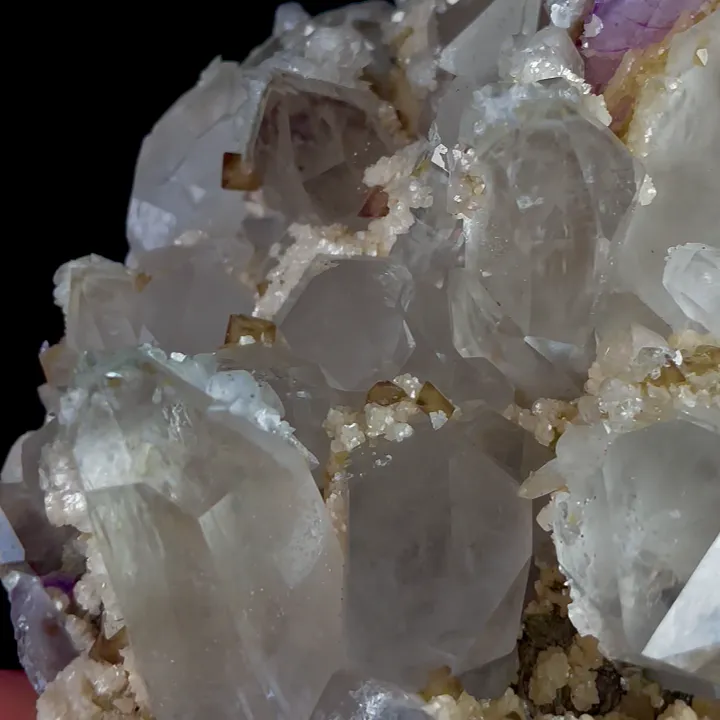 Natural Clear Quartz Cluster with Calcite and Purple Fluorite, Mineral Specimen: Yaogangxian,Hunan (90*130*60MM) - image 4
