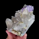 Natural Clear Quartz Cluster with Calcite and Purple Fluorite, Mineral Specimen: Yaogangxian,Hunan (90*130*60MM) - image 2