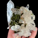 Natural Clear Quartz Cluster with Epidote, Mineral Specimen:Meigu,Sichuan (70*95*50MM) - image 3