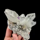 Natural Clear Quartz Cluster with Purple Fluorite, Mineral Specimen:Yaogangxian,Hunan (75*60*70MM) - image 2