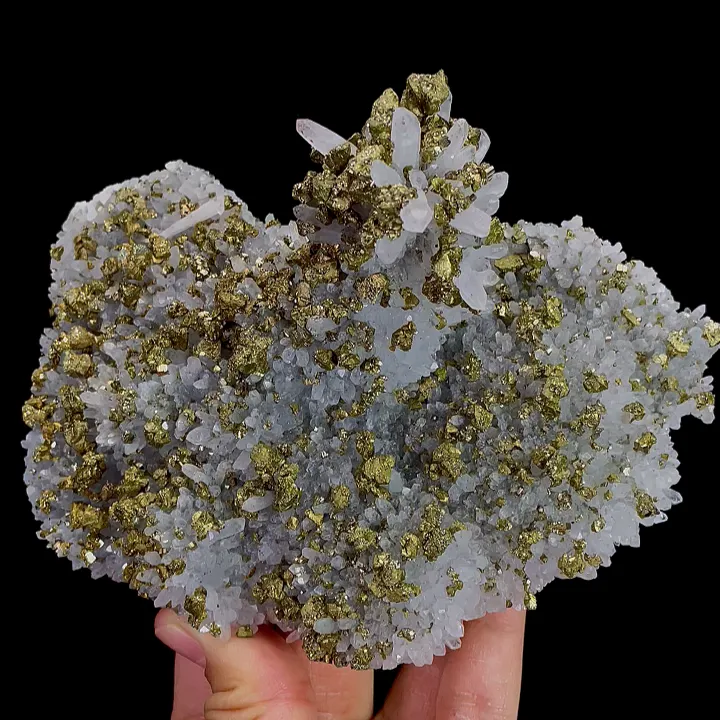 Natural Clear Quartz Cluster with Pyrite, Mineral Specimen:Fujian,China (150*90*60MM) - image 5